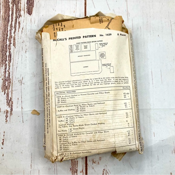 McCall’s #1629 Bed Covering Set Printed Patterns Vintage 1951 - Picture 5 of 16